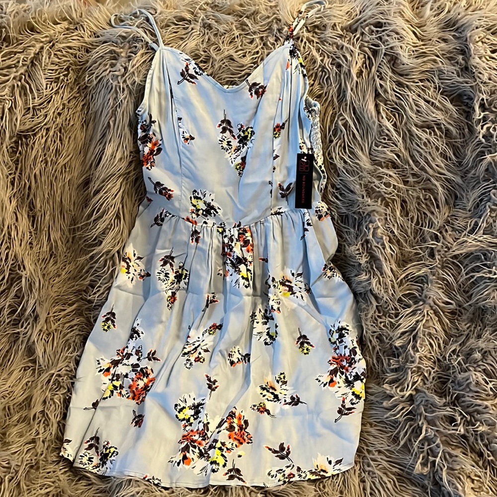 NWT Blue Flower Dress w Pockets